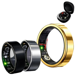 Smart health ring in black showing sleek design